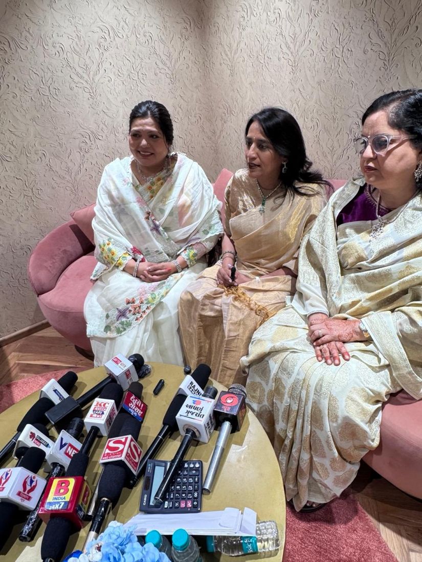 Addressing the press